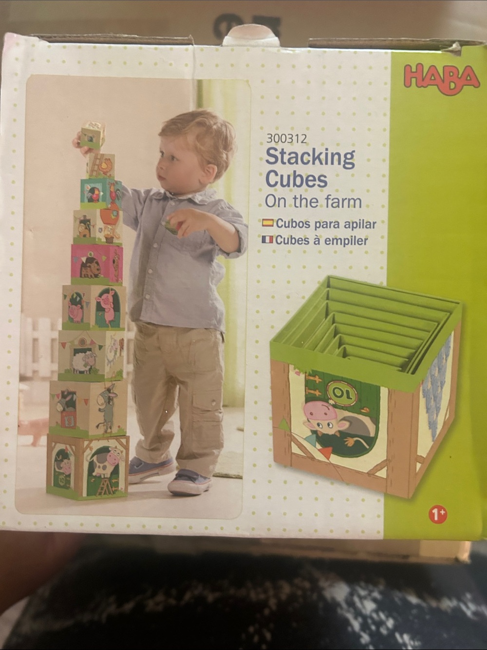 HABA Stacking Cubes - Multicolor Farm Building Set - Picture 4 of 4
